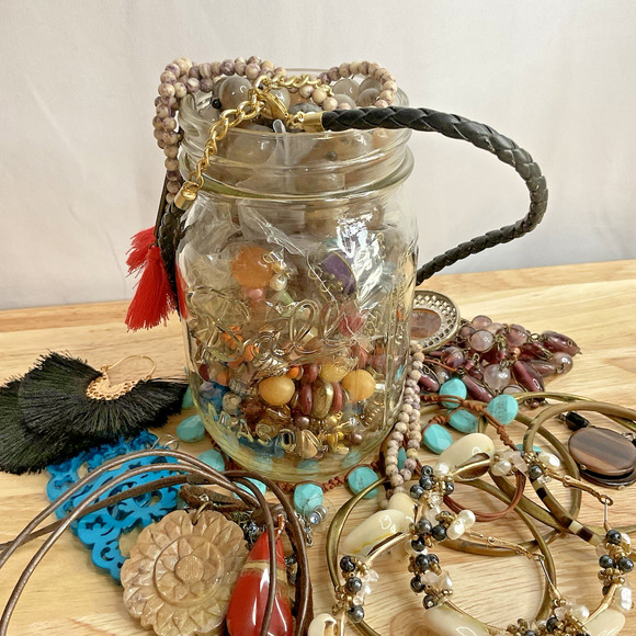 Mystery Jewelry Lot 1.11 Lbs Curated Wearable Boho Artisan Vintage To Now - Picture 3 of 13